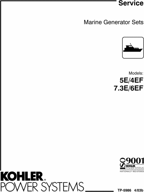 Product picture Kohler Power generators models 5E 4EF 7.3E 6EF